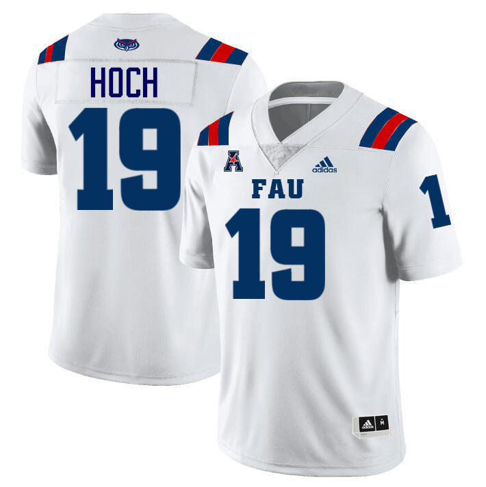 #19 Branden Hoch FAU Jersey,Florida Atlantic Owls Football Jersey,Uniforms,Gears-White #19 Branden Hoch FAU Jersey,Florida Atlantic Owls Football Jersey,Uniforms,Gears-White